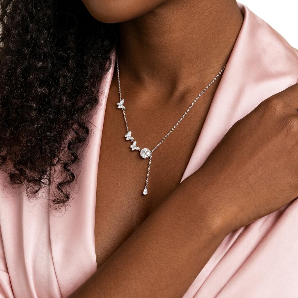 Flutter Dreams Butterfly Lariat Necklace, view 3