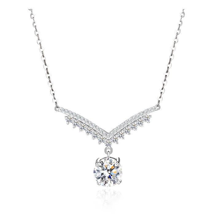 Cecelia Moissanite V-Chevron Drop Necklace