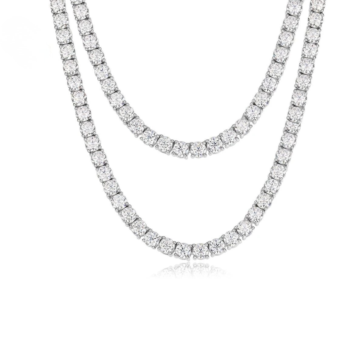 Silver Moissanite Classic Tennis Chain